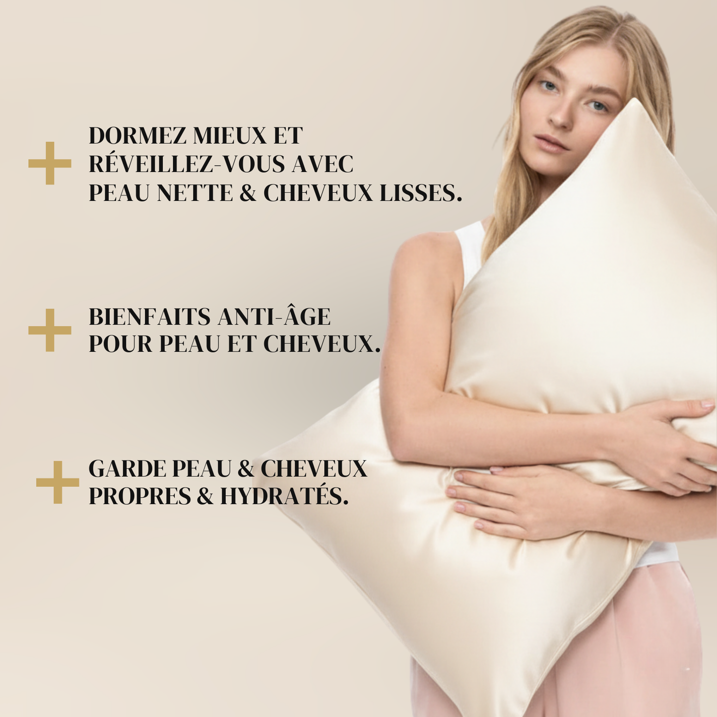 TAIE D’OREILLER EN SOIE PURE ANTI-CASSE